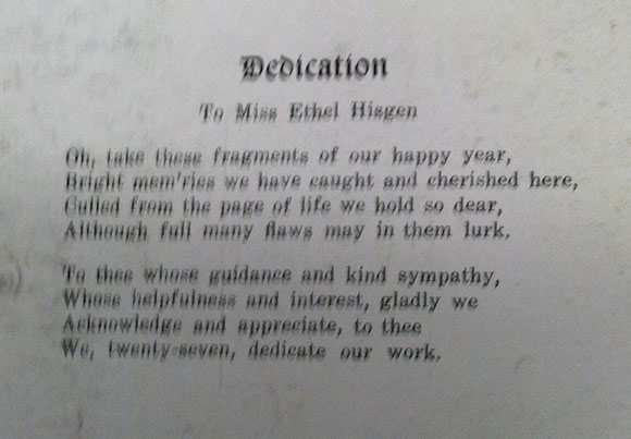 1927 HHS Yearbook  Dedication 2